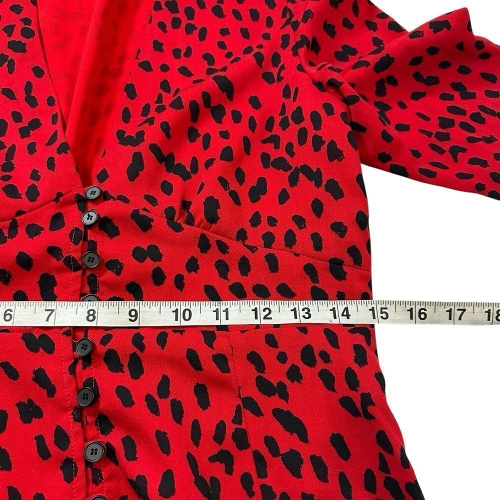 Revolve Rahi Red Leopard Crepe Midi Dress, S - Picture 11 of 12